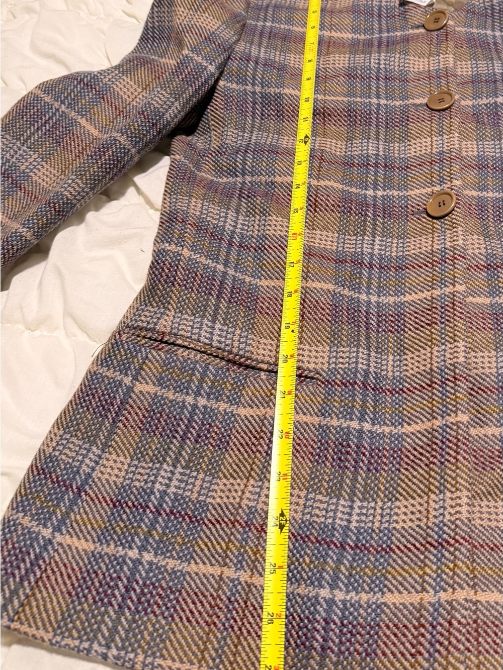 Giorgio Armani Plaid Blazer in Tan, Blue and Black Label